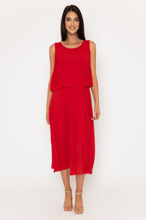 Carraig Donn 25Ss Sleeveless Pleat Dress (red)