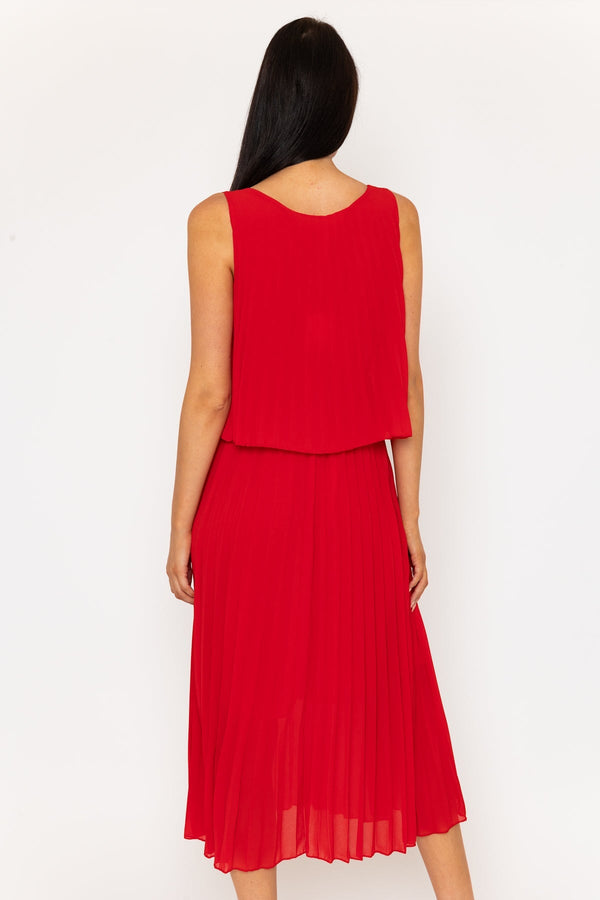 Carraig Donn 25Ss Sleeveless Pleat Dress (red)