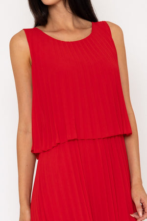 Carraig Donn 25Ss Sleeveless Pleat Dress (red)