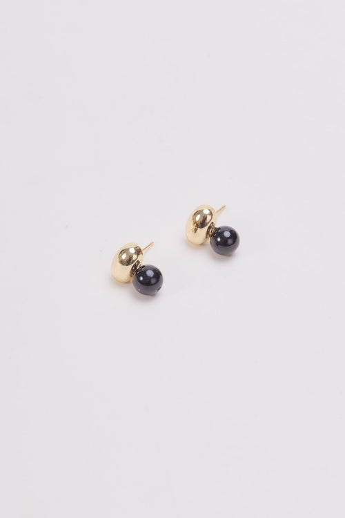 Black & Gold Stud Earrings