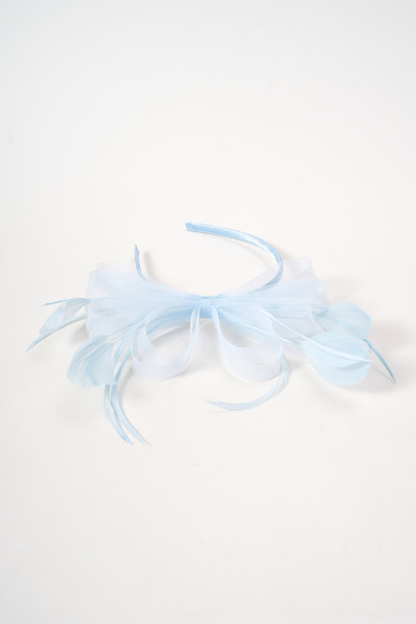 Carraig Donn Blue Bow & Feather Fascinator