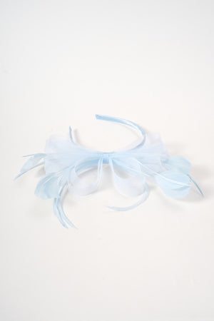 Carraig Donn Blue Bow & Feather Fascinator