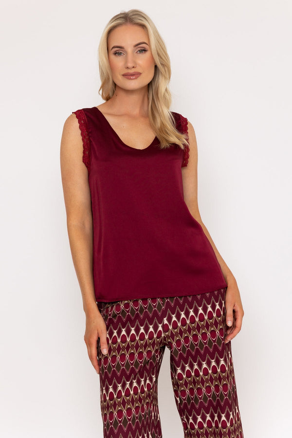 Carraig Donn Burgundy Sateen Sleeveless Cami Top