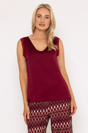 Carraig Donn Burgundy Sateen Sleeveless Cami Top