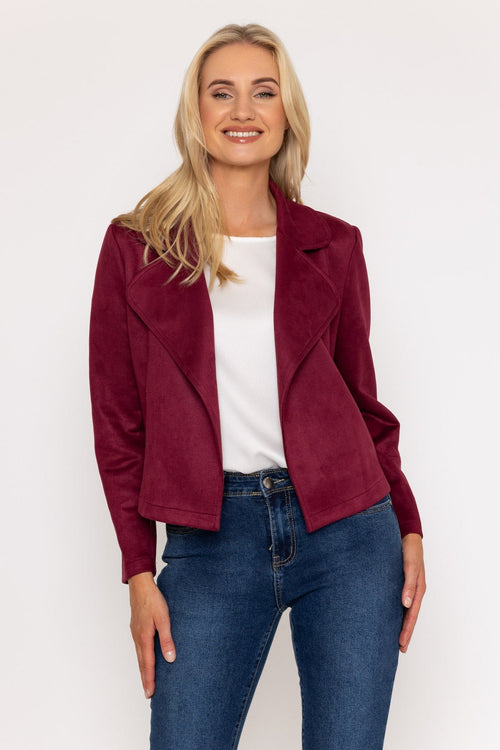 Burgundy Suede Jacket Cover Up