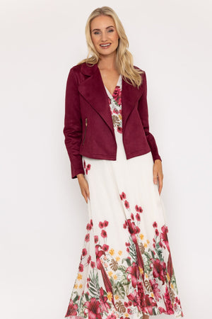 Carraig Donn Burgundy Suede Jacket Cover Up
