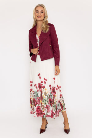 Carraig Donn Floral Printed Hannah Midi Dress in Ecru