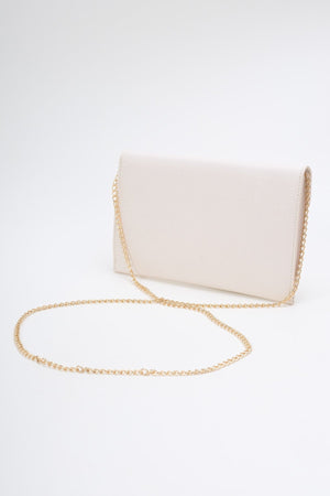 Carraig Donn Front Clasp Clutch Bag in White