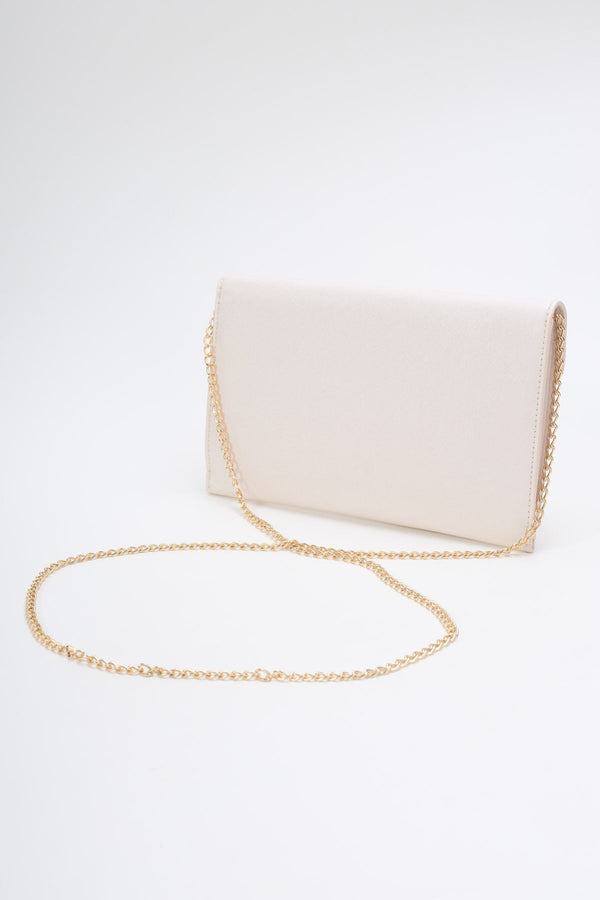 Carraig Donn Front Clasp Clutch Bag in White