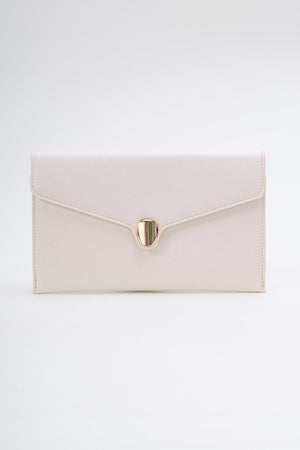 Carraig Donn Front Clasp Clutch Bag in White