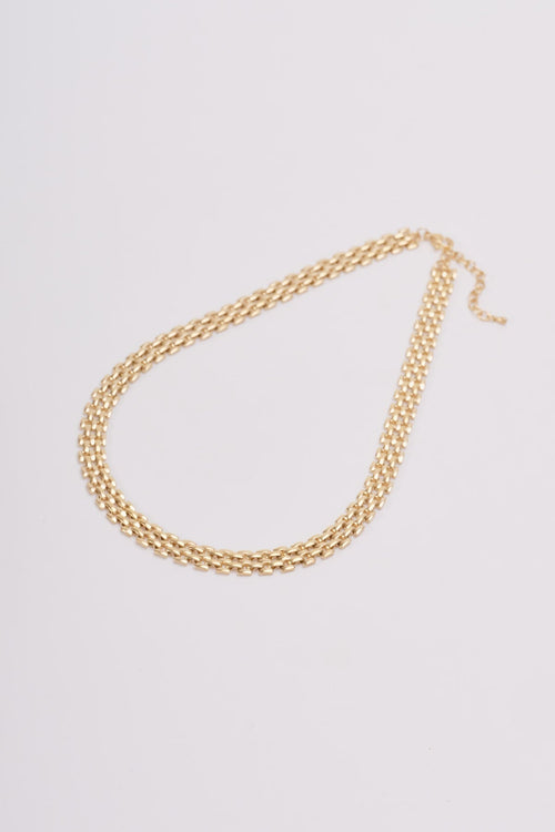 Gold Woven Link Necklace