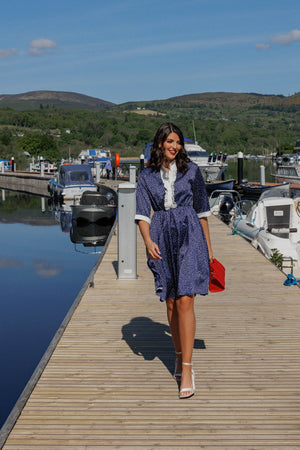 Carraig Donn Navy & White Suzie Knee Length Dress