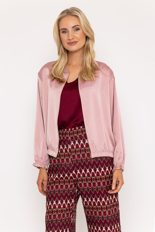 Pink Sateen Bomber Jacket
