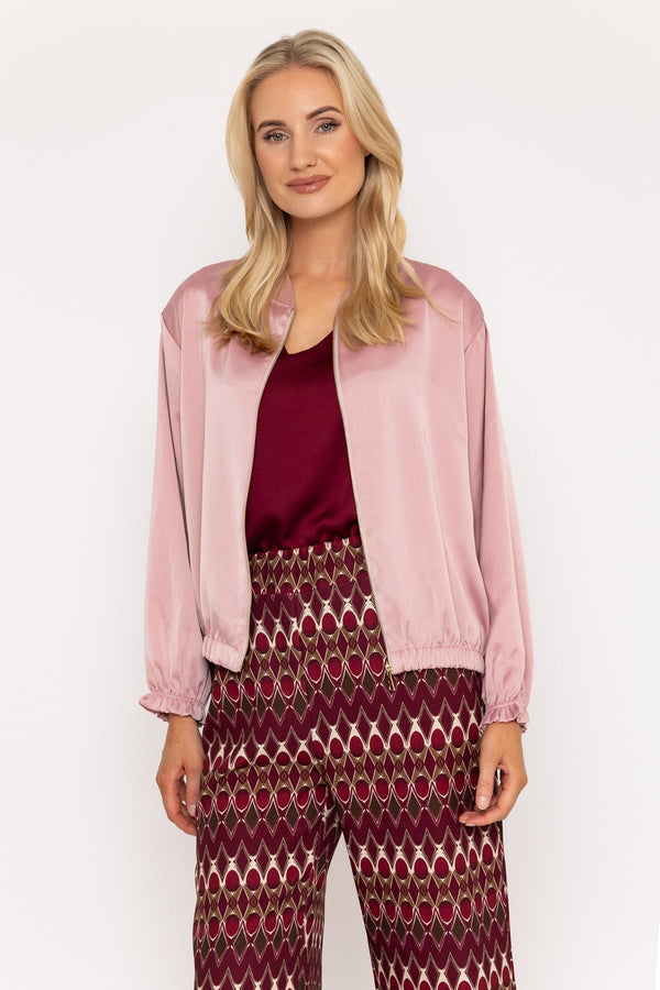 Carraig Donn Pink Sateen Bomber Jacket