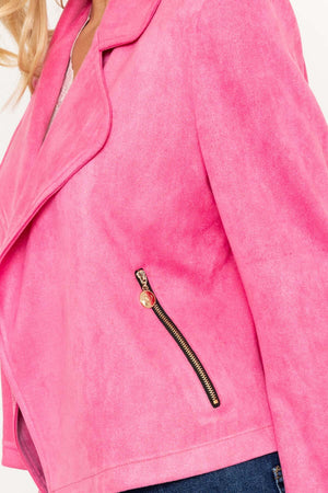Carraig Donn Pink Suede Jacket Cover Up