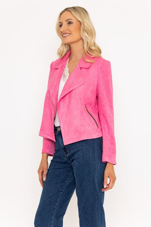 Carraig Donn Pink Suede Jacket Cover Up